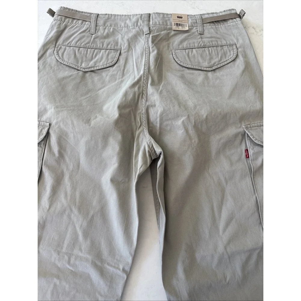 Levi's Mens XX Baggy Cargo Pants Size 36x32 Gray Khaki 100% Cotton Y2K Retro New